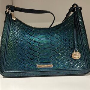 Brahmin Iridescent Green Shoulder Bag With Dustbag